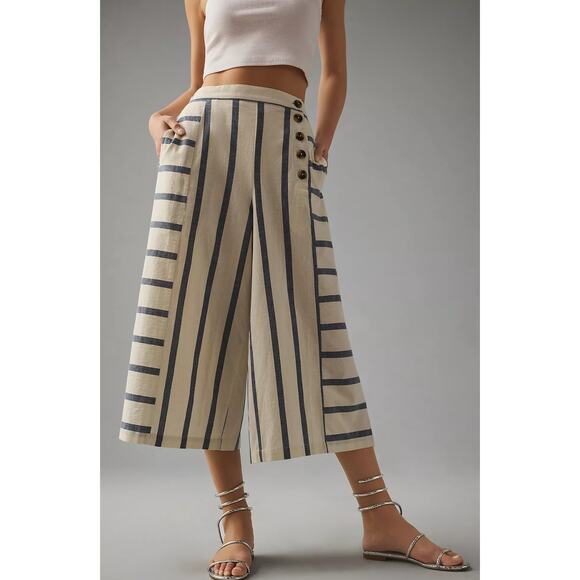 NWT Maeve Striped Sailor Culotte Pants - Size 12 - Picture 3 of 6
